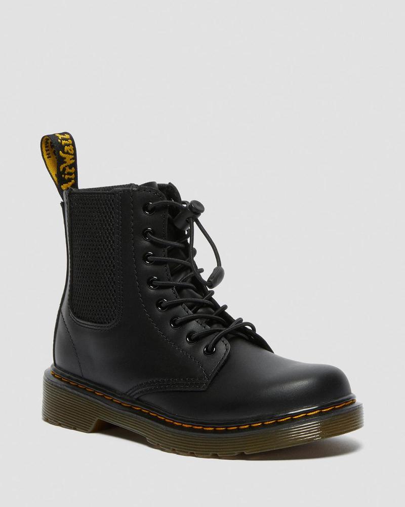 Dr Martens Junior 1460 Harper Leren Vrijetijdslaarzen Kinderen Zwart | NL 161ILH